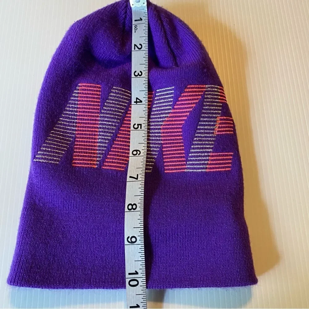 Nike youth girls kids purple pink Cuff beanie Hat 5-10 yrs old